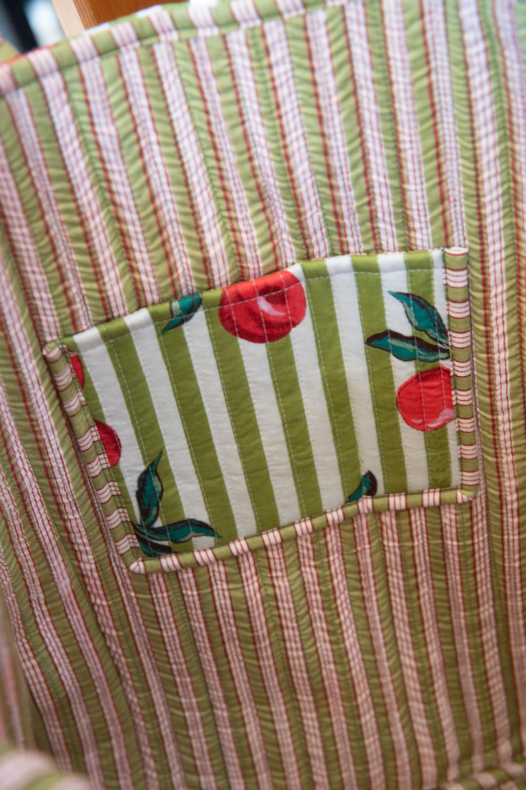 Quilted Cherry Green Bag
