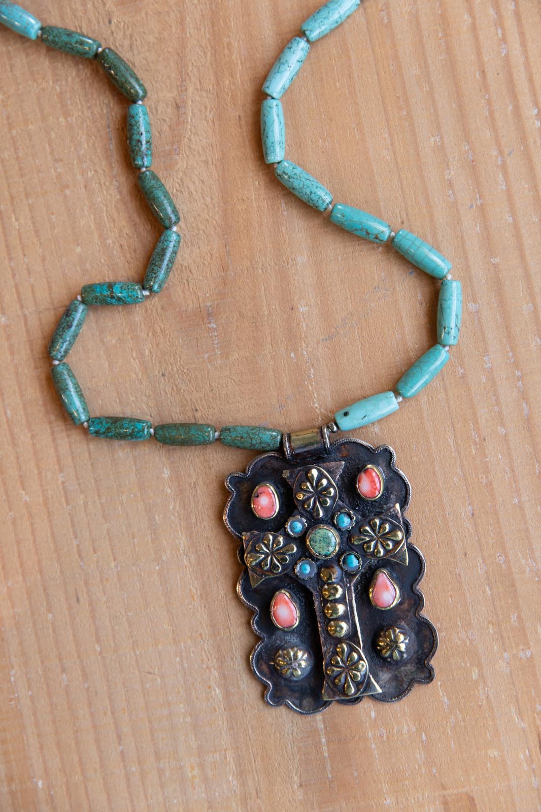 Turquoise Cross Necklace