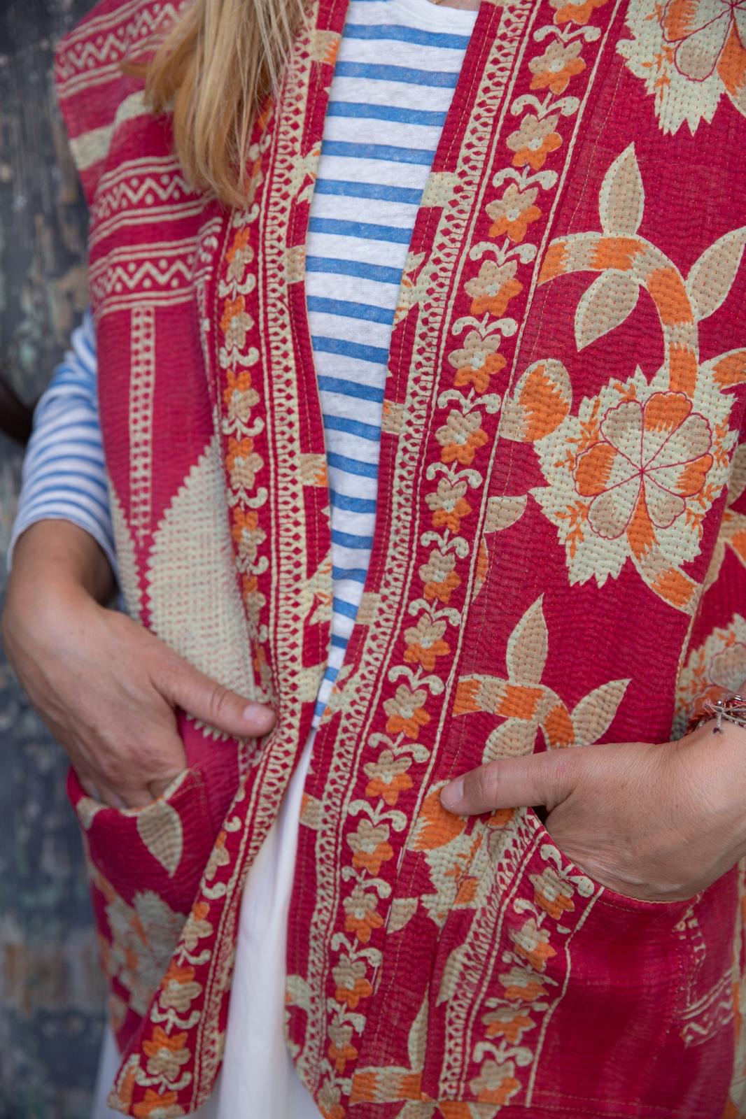 Old kantha Reversible Vest