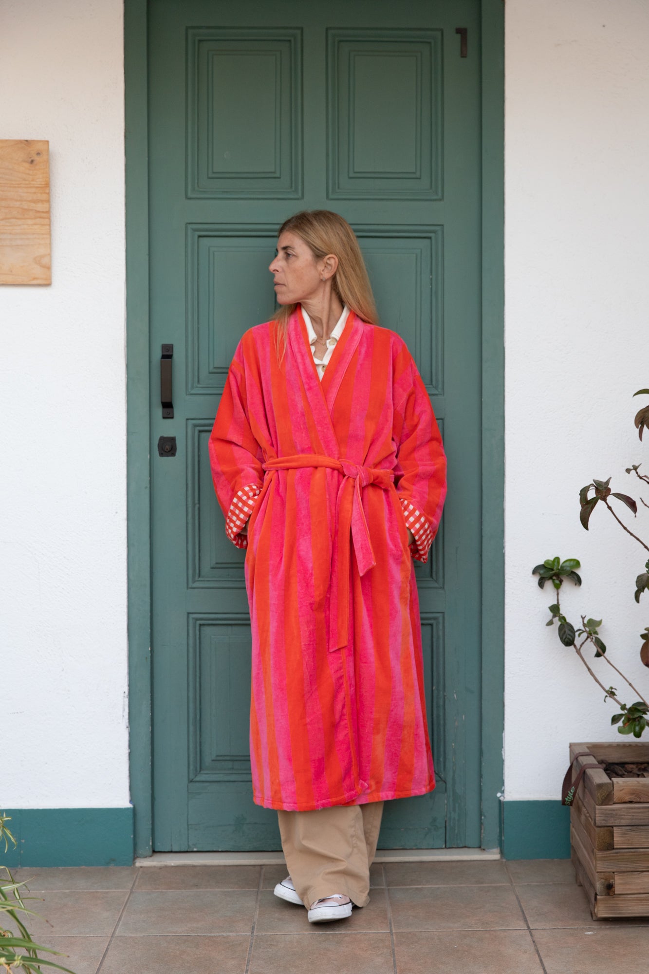 Velvet Stripe Long Jacket