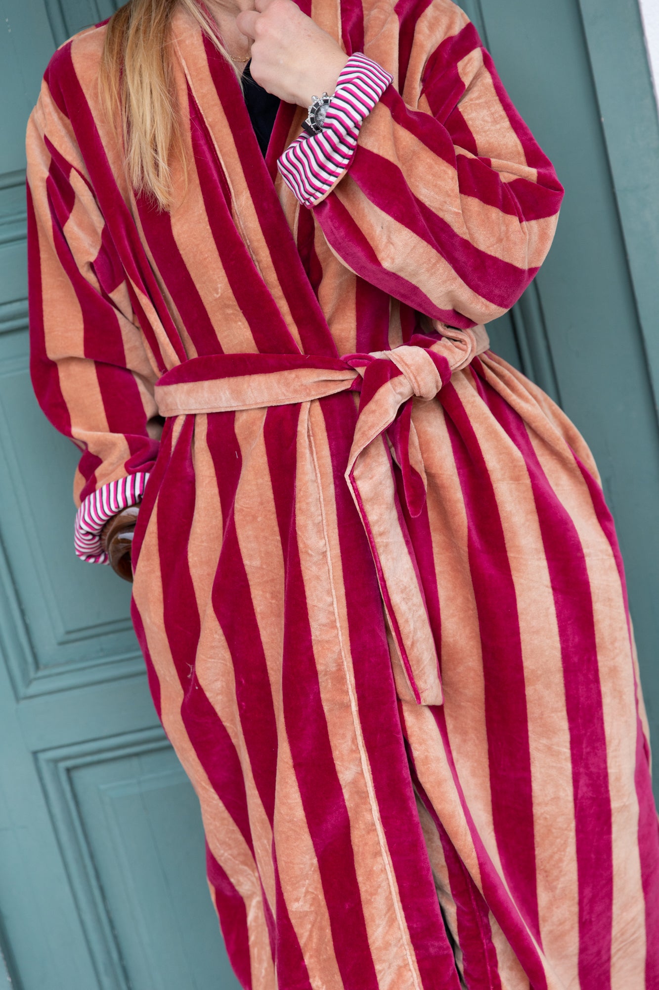 Velvet Stripe Long Jacket