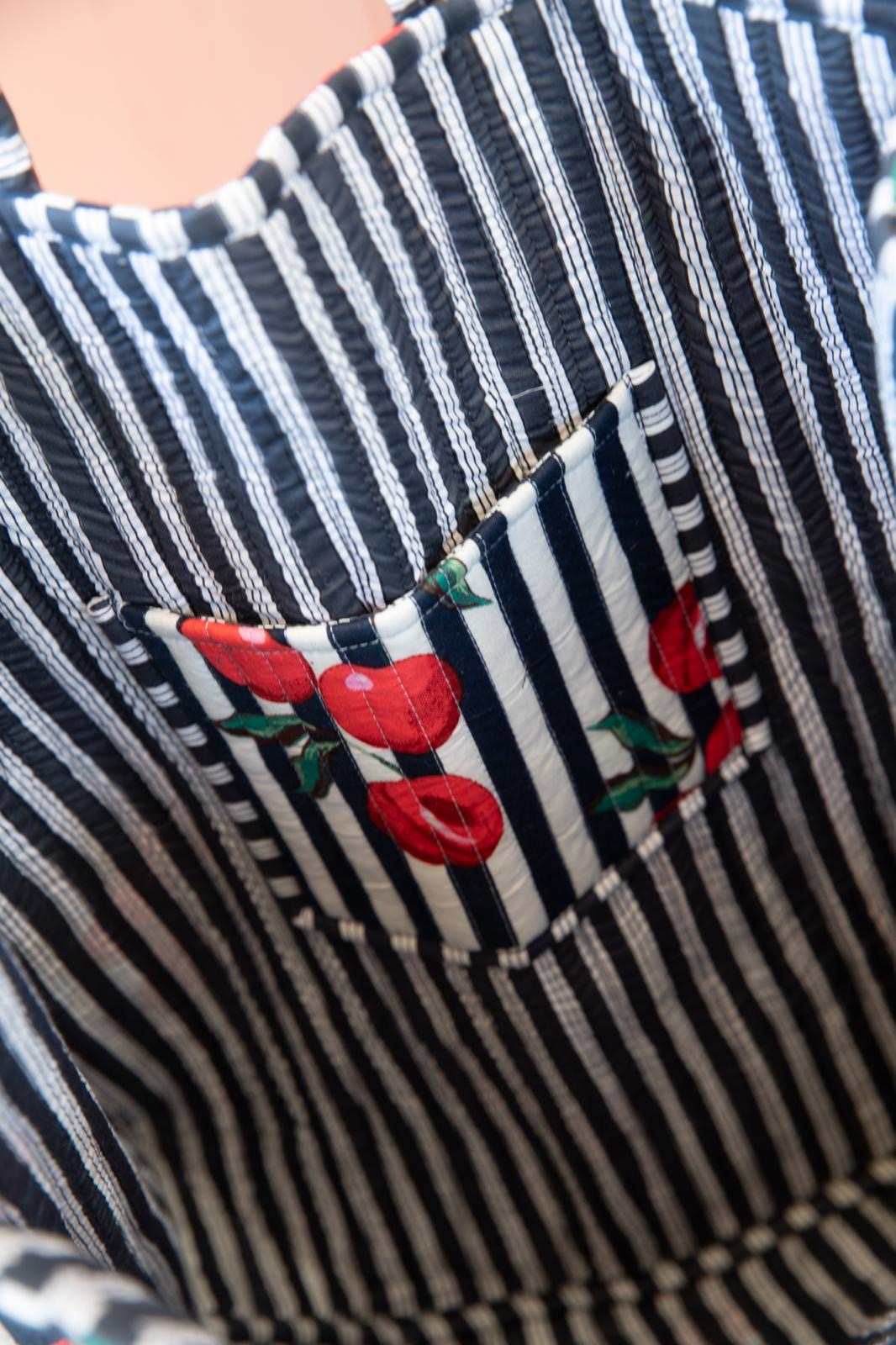 Quilted Cherry Blue Bag