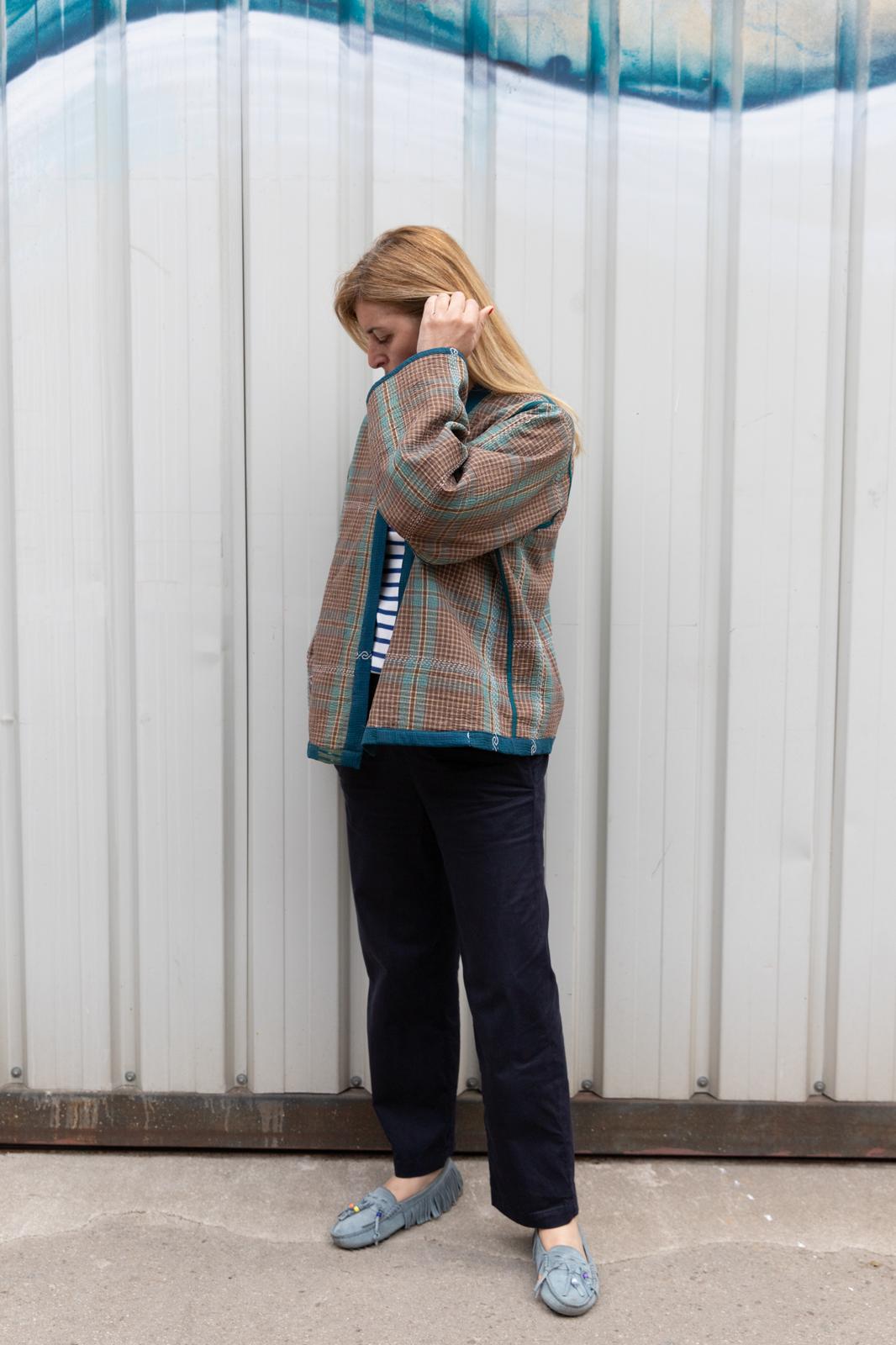 Old Kantha reversible short jacket