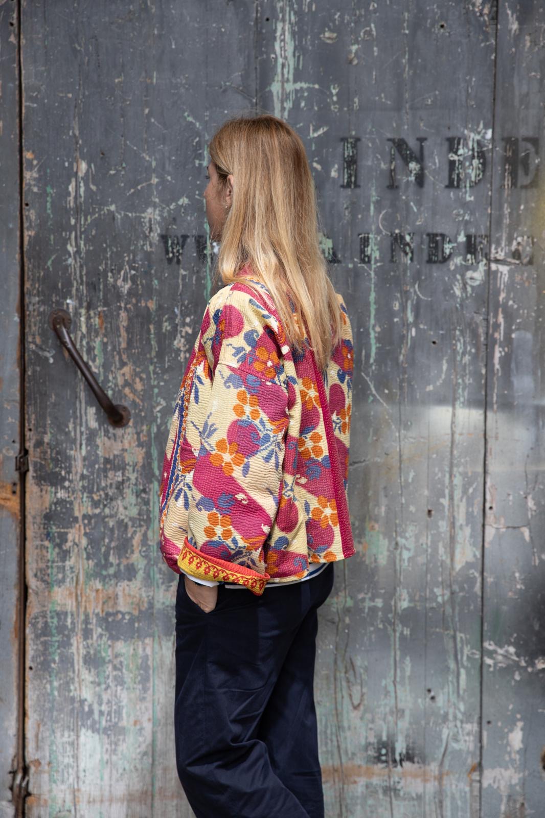 Old Kantha reversible short jacket