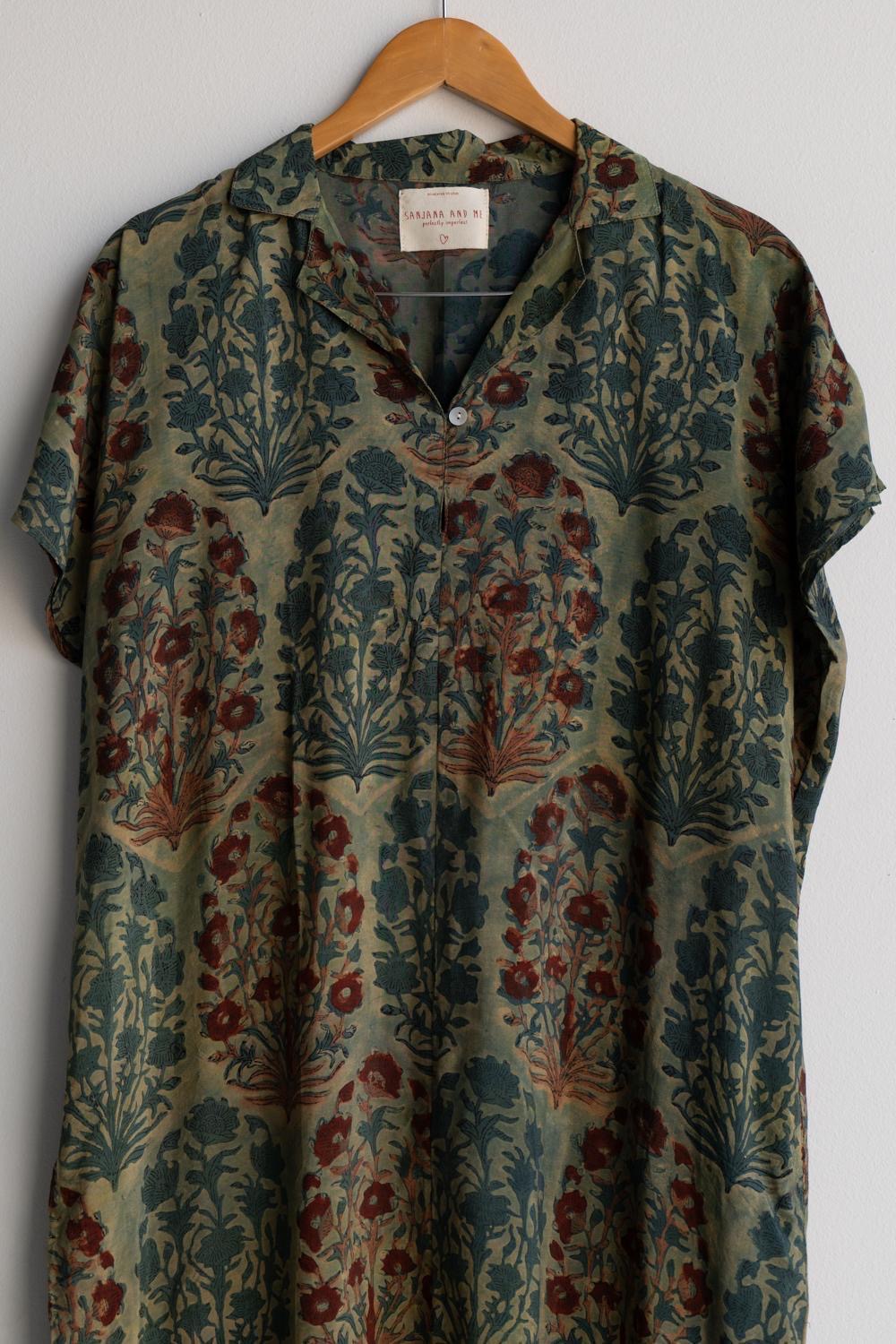 Silk Assam Kaftan Dress