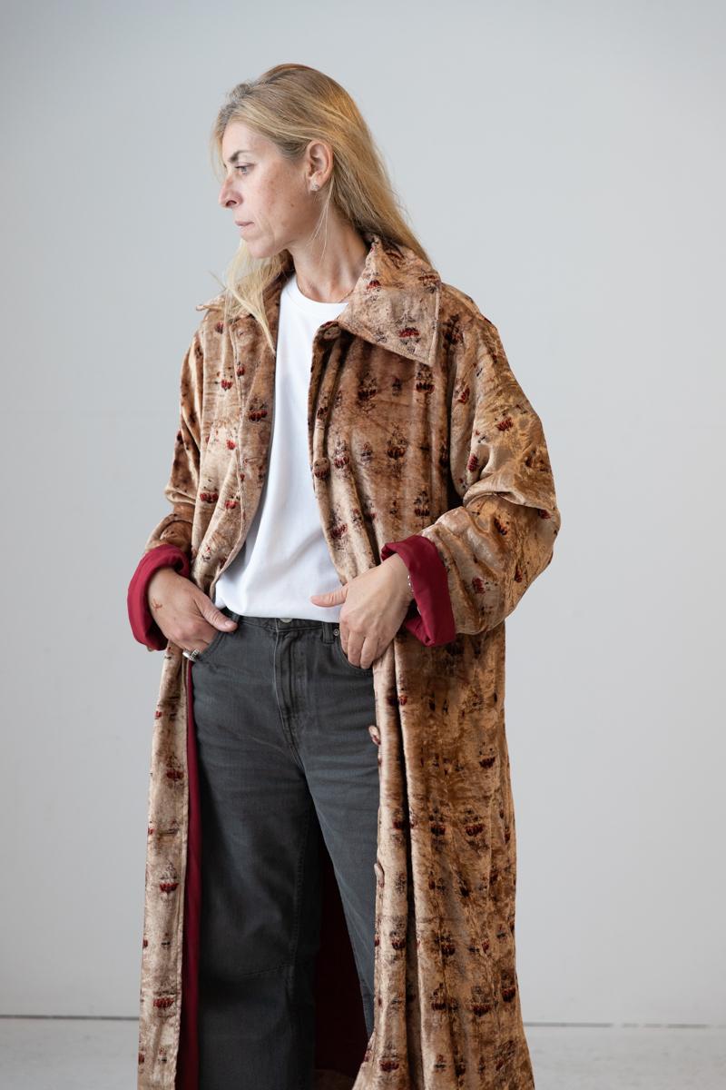 Meera Silk Velvet Coat