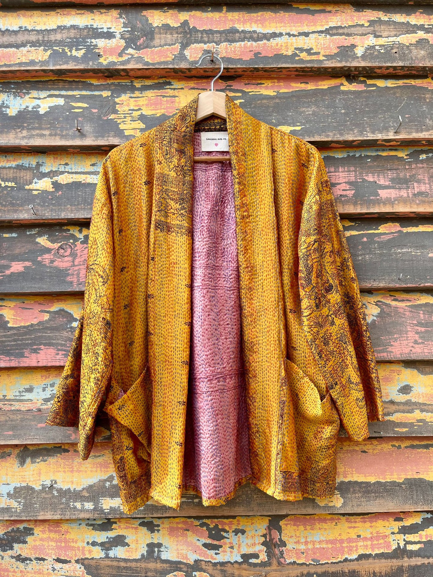 Silk vintage kantha kimono