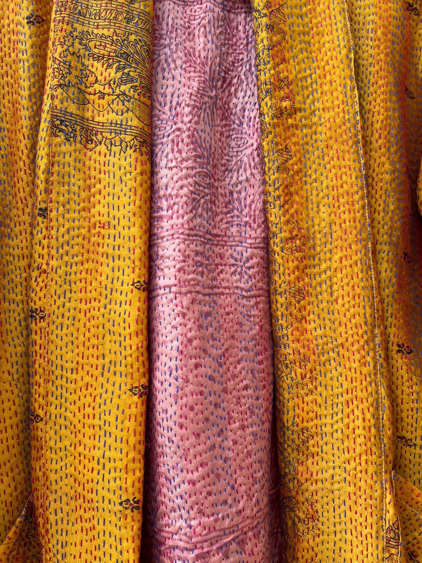 Silk vintage kantha kimono
