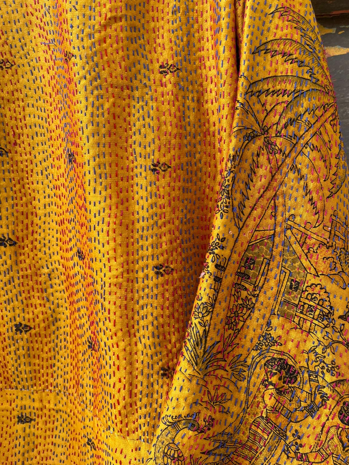 Silk vintage kantha kimono