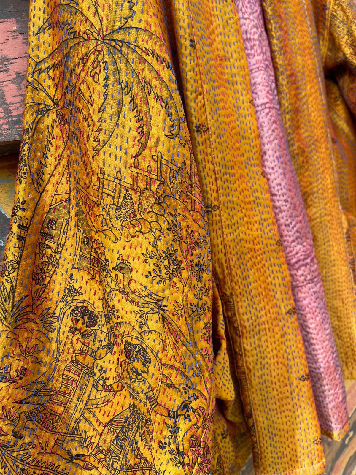 Silk vintage kantha kimono