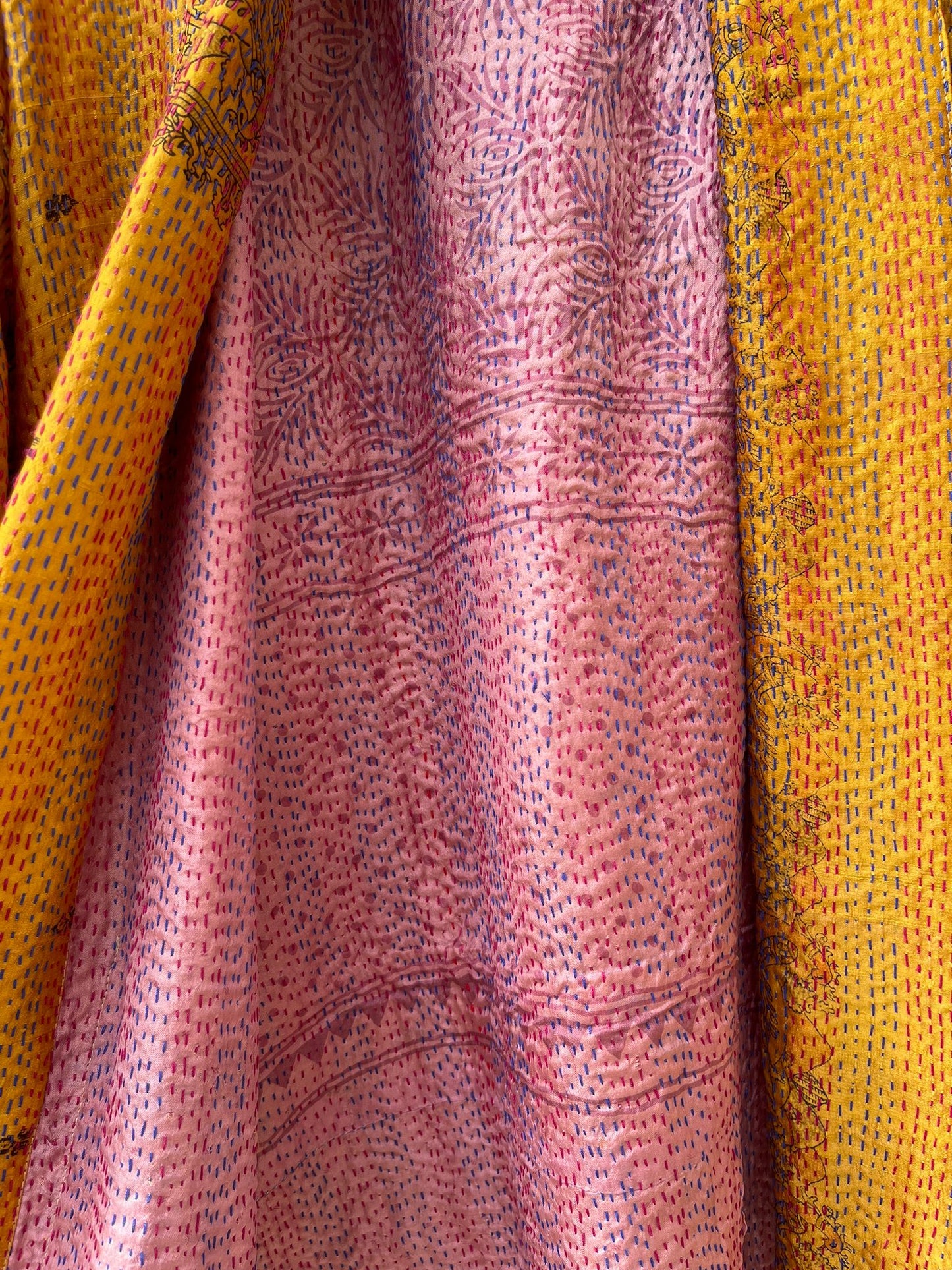 Silk vintage kantha kimono