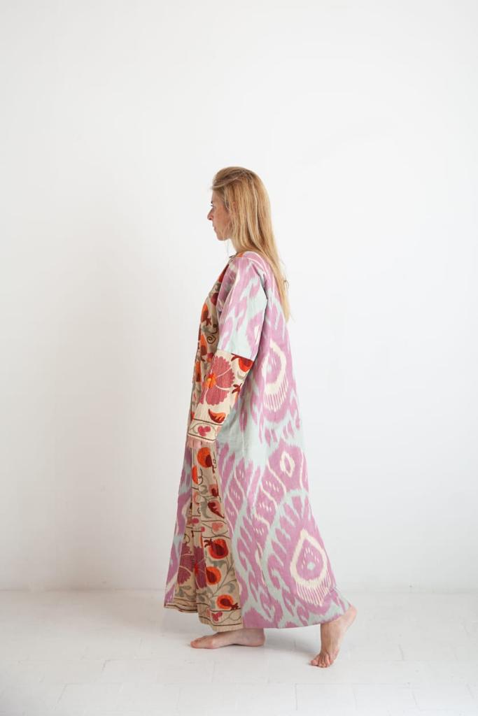 Long kimono Suzani + ikat
