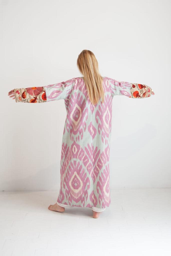 Long kimono Suzani + ikat