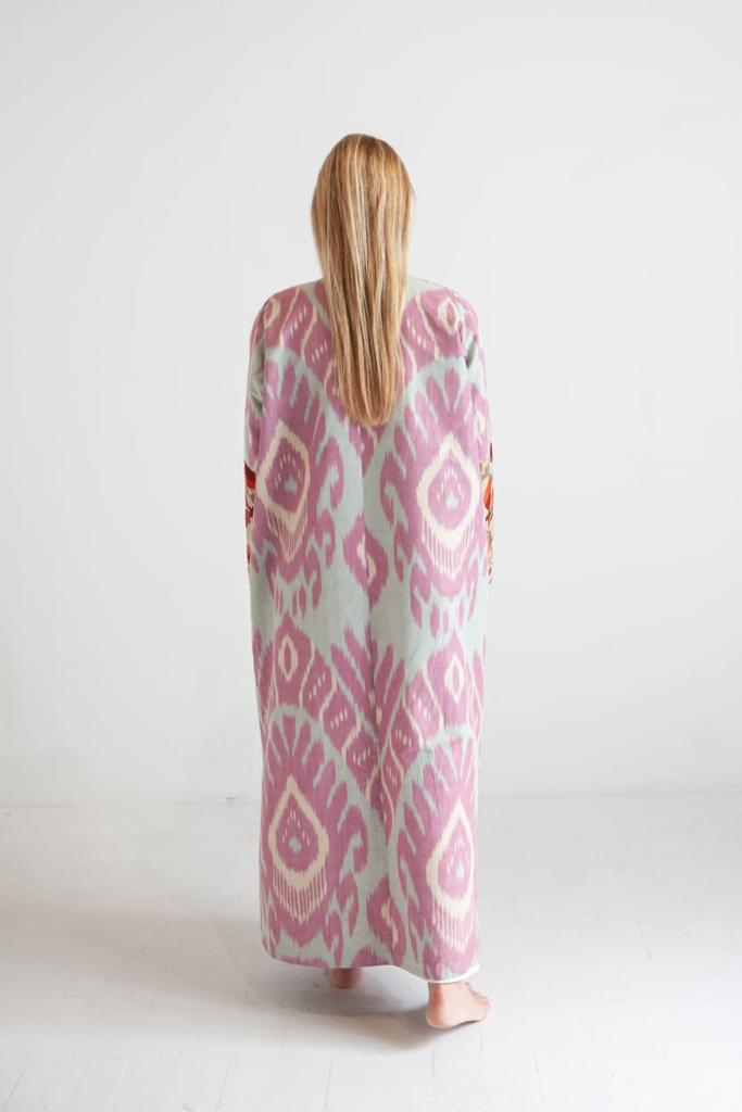 Long kimono Suzani + ikat