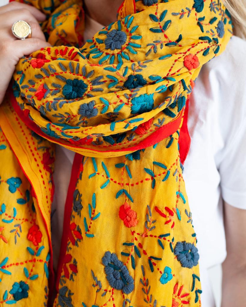 Shawl embroidered