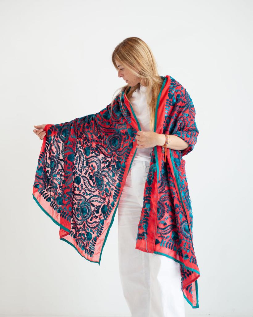 Shawl embroidered