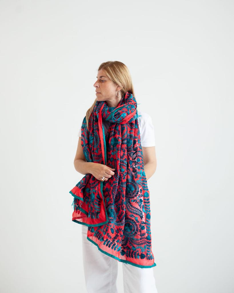 Shawl embroidered