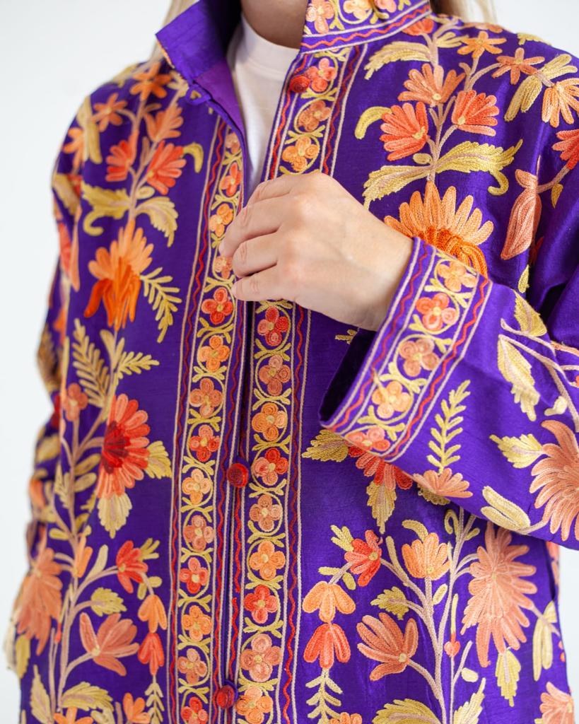 Floral silk jacket