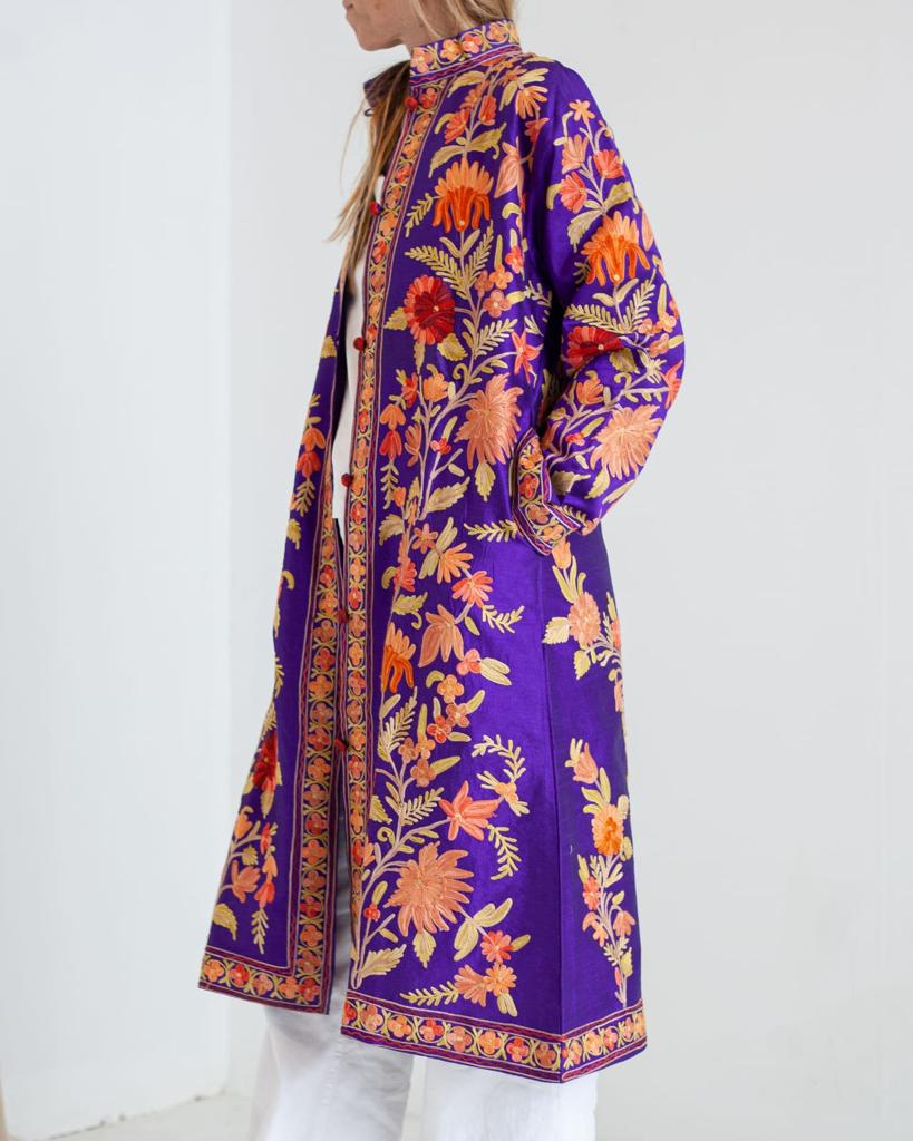 Floral silk jacket