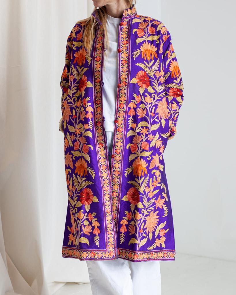 Floral silk jacket