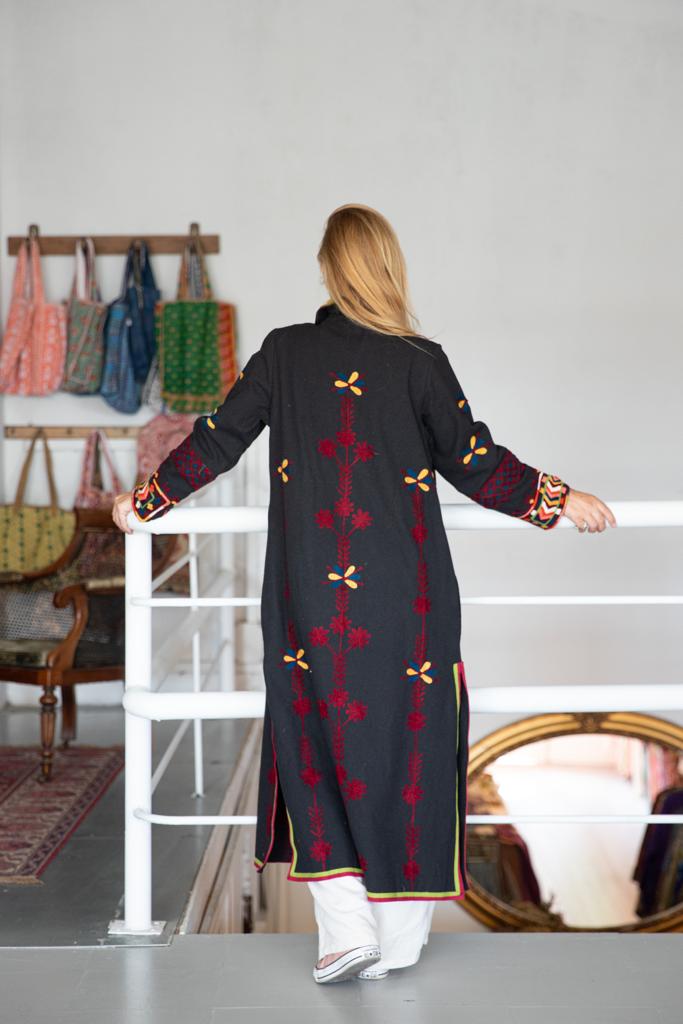 Embroidery cotton kimono