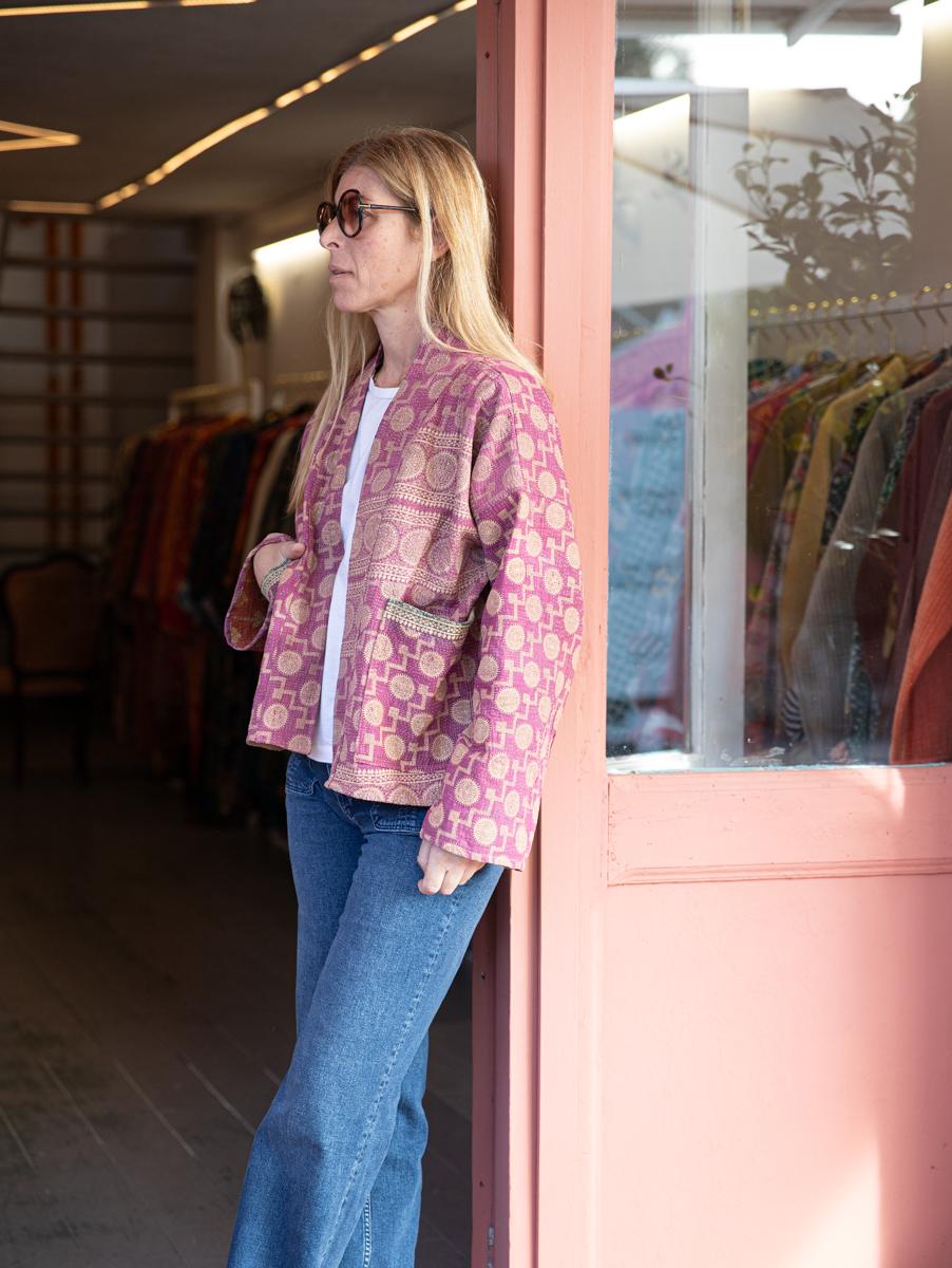 Short kantha kimono