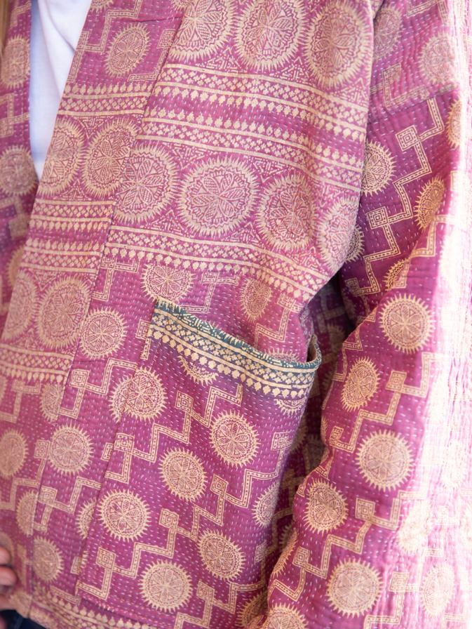Short kantha kimono