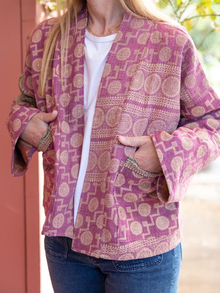 Short kantha kimono