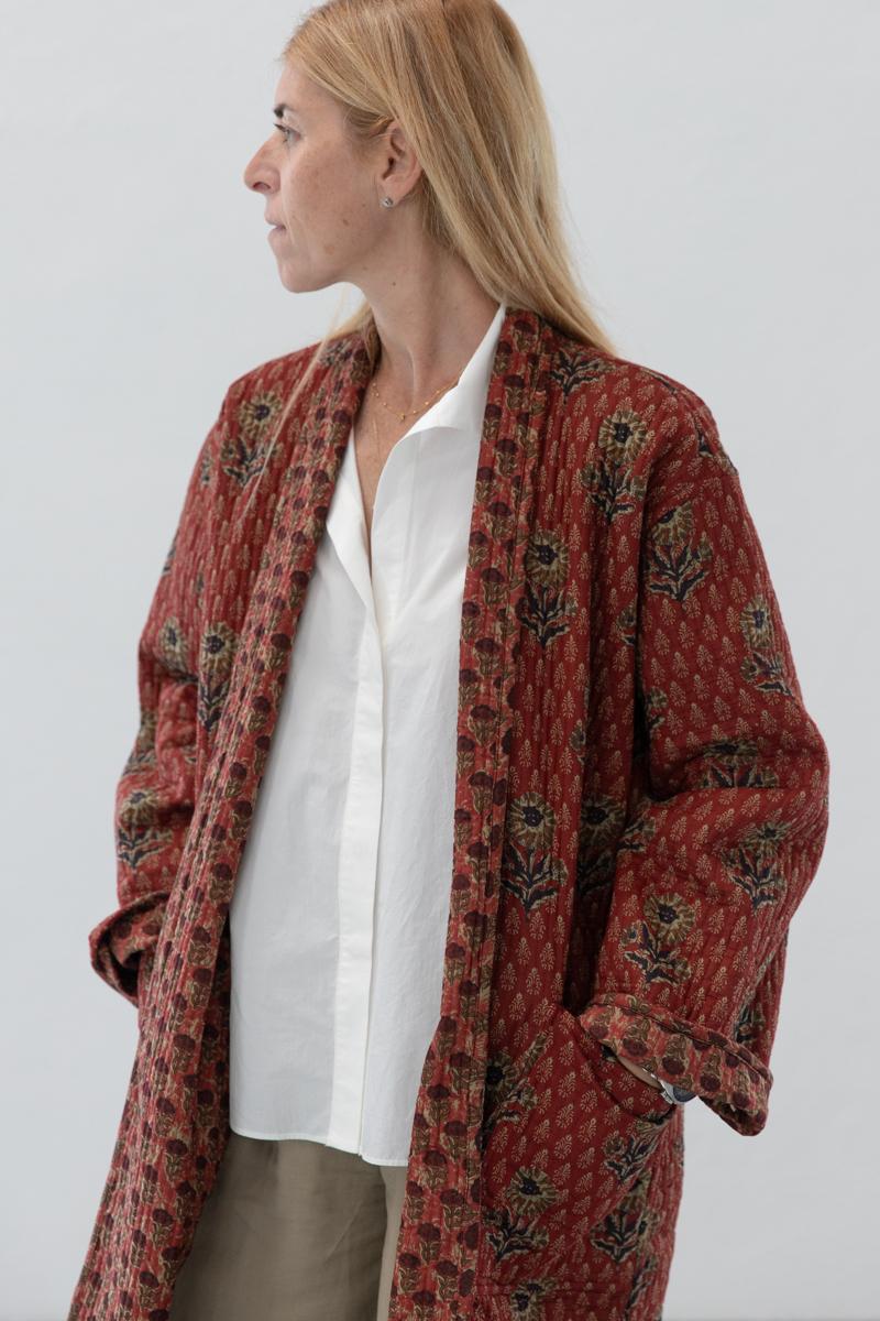 REVERSIBLE LONG QUILTED COAT