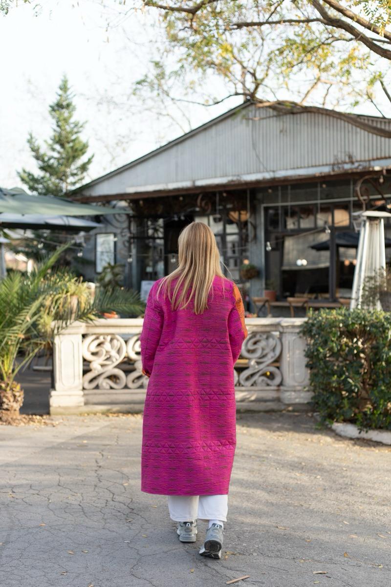 Saree quilted coat