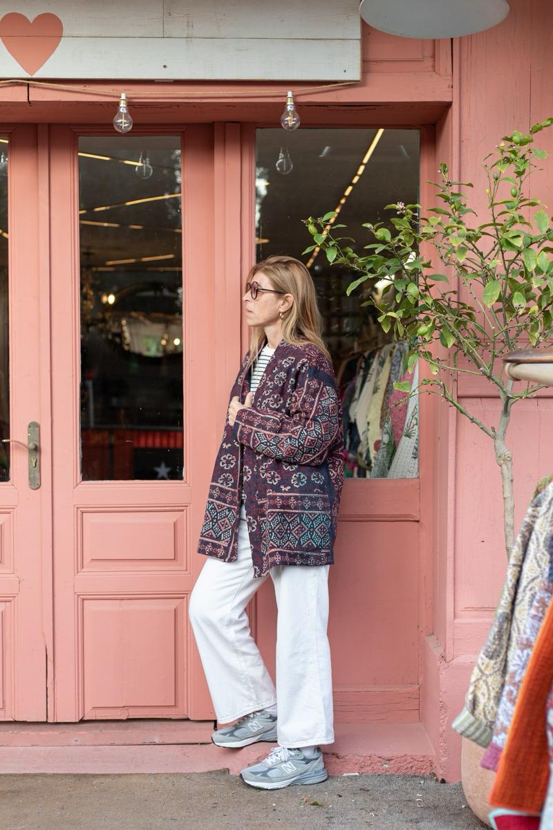 Short kantha kimono