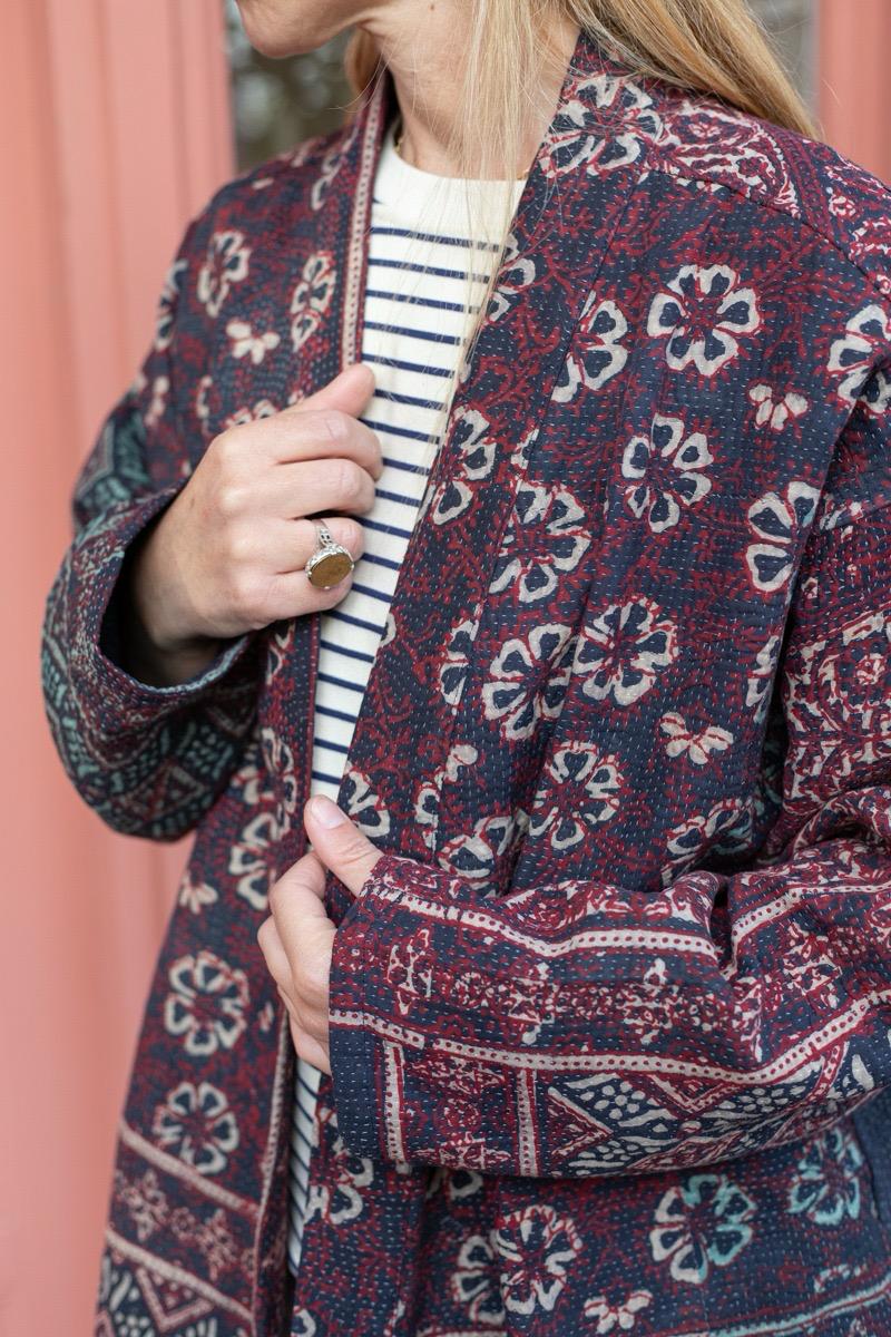 Short kantha kimono