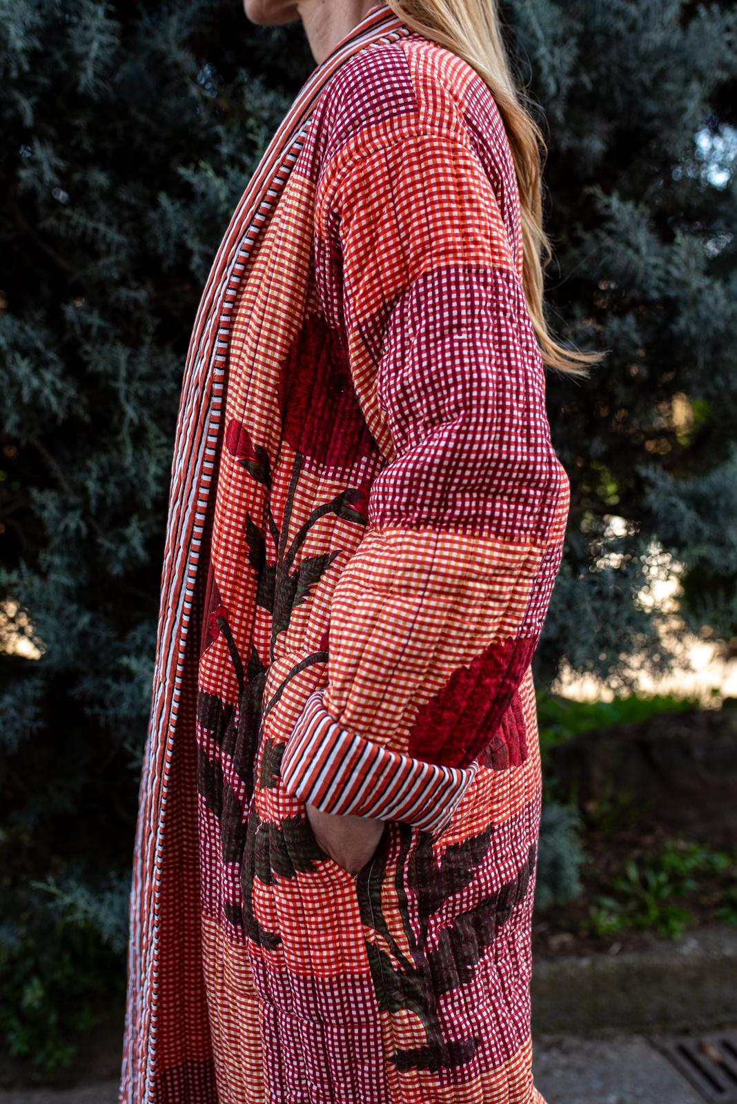 Vichy and Flowers Quilted jacket