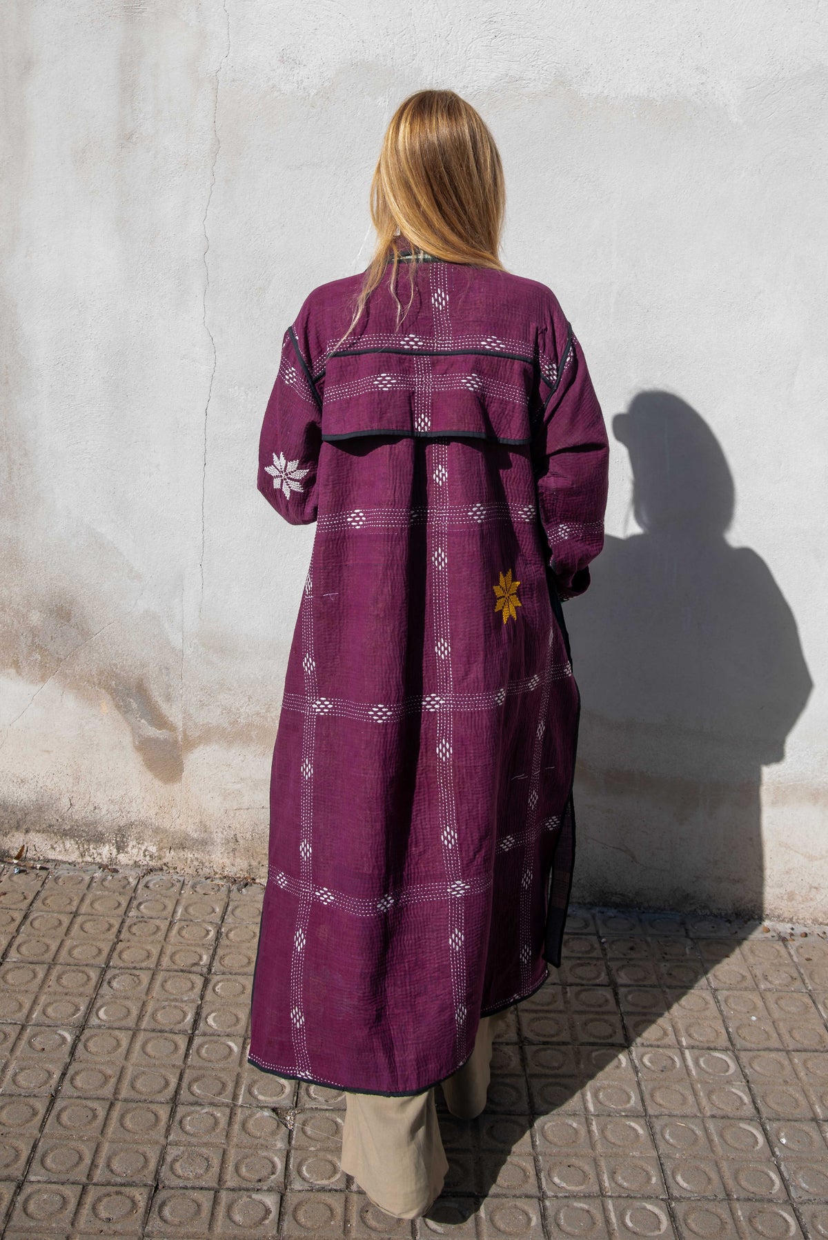 Old Kantha Trench Coat
