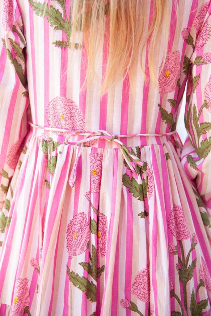 Loretta Stripes Pink Dress