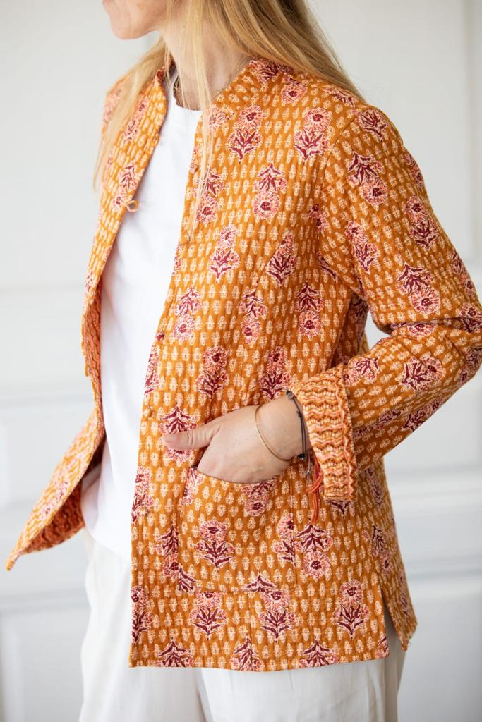 Block Print Quilted Reversible Jacket