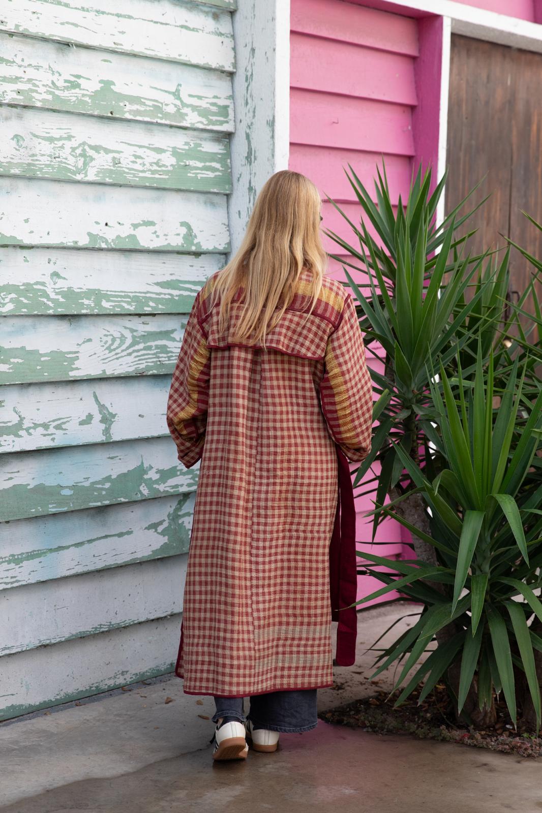 Old Kantha Trench Coat