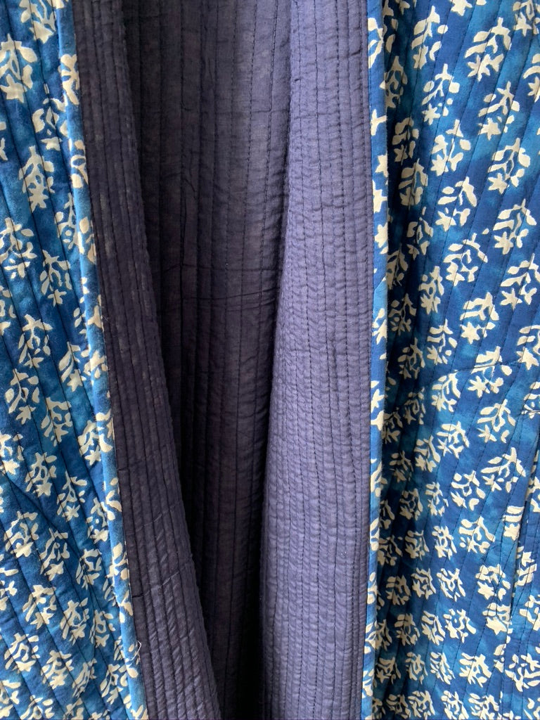 Block Print Quilted Kimono, Long