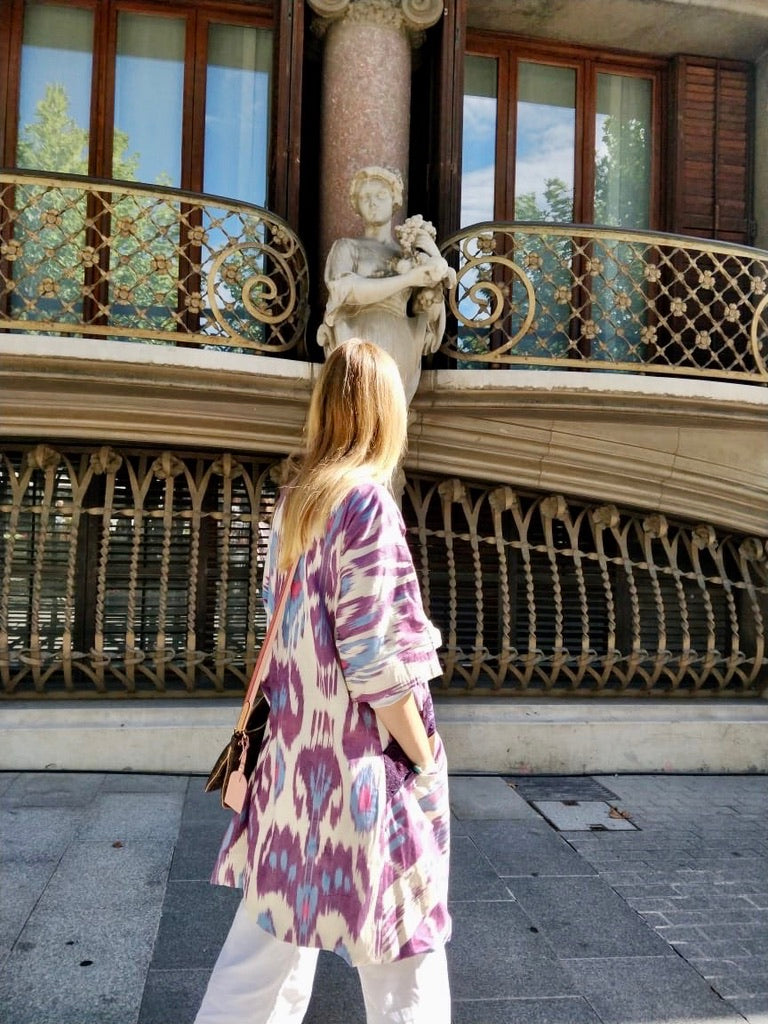 Vintage Kimono Ikat with Suzani