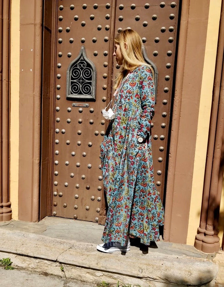 Block Print Long Dress