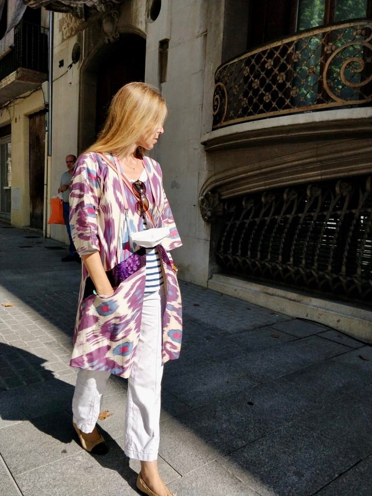 Vintage Kimono Ikat with Suzani