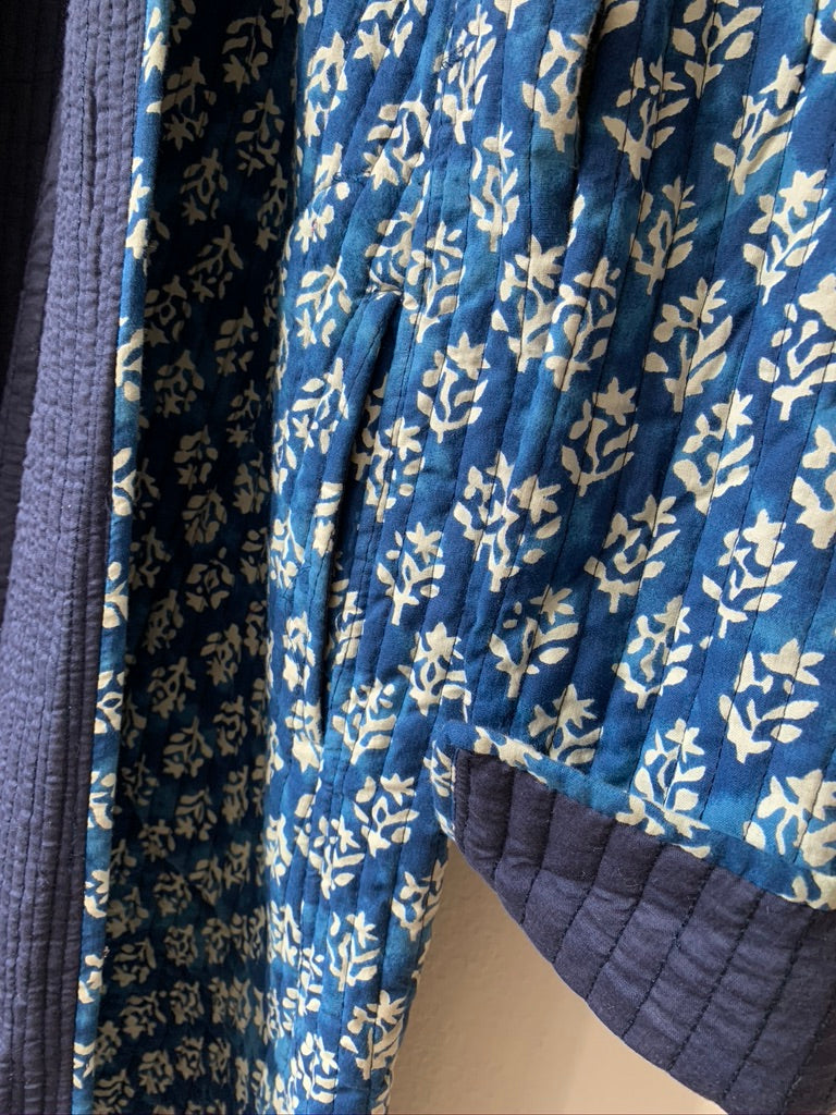 Block Print Quilted Kimono, Long