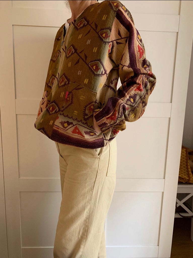 Vintage Kantha Bomber Jacket - Sanjanaandme