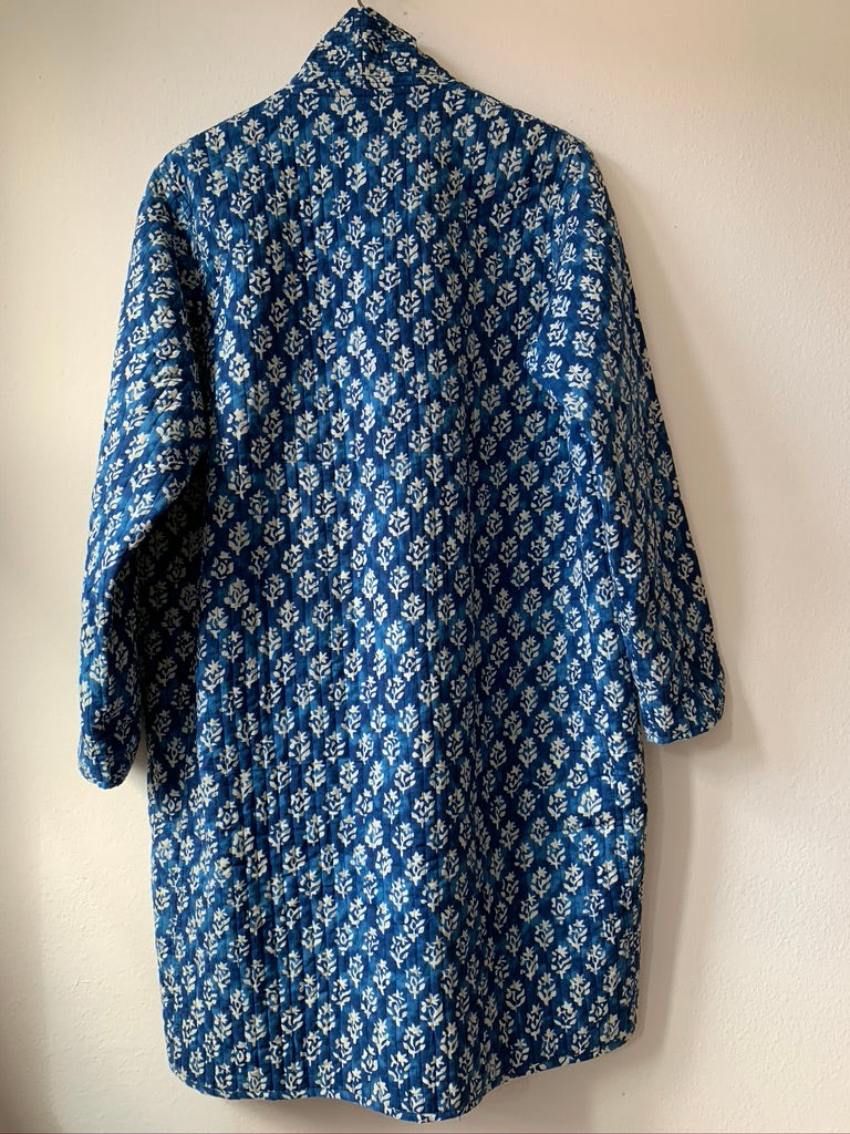 Block Print Quilted Kimono, Long