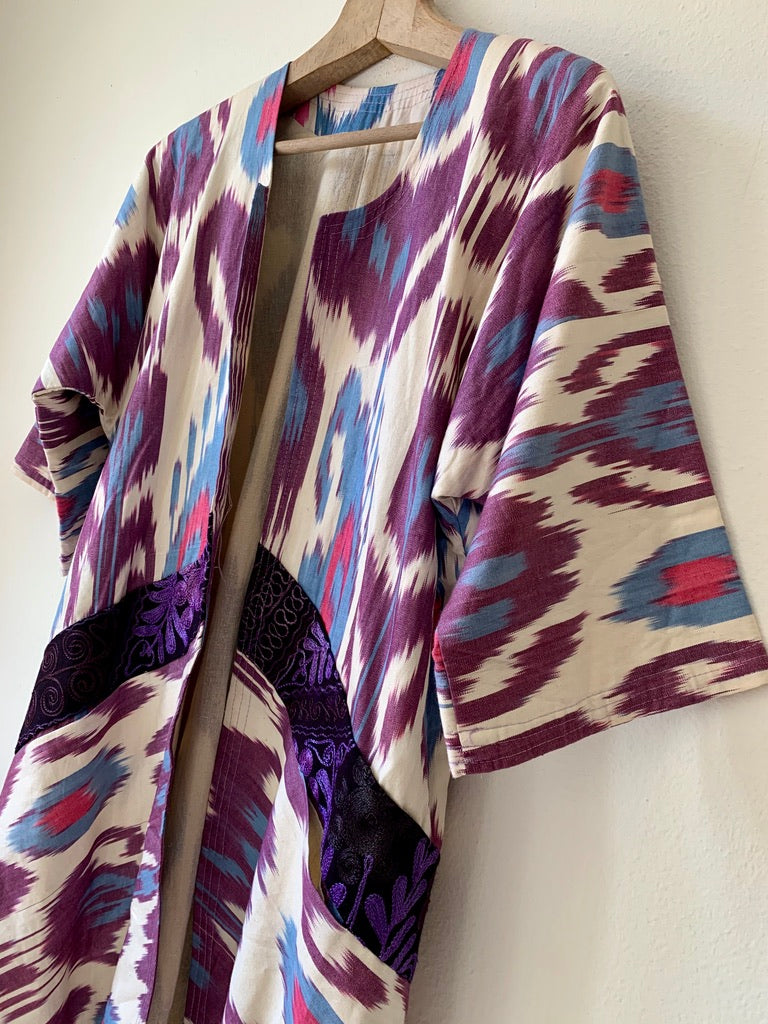 Vintage Kimono Ikat with Suzani