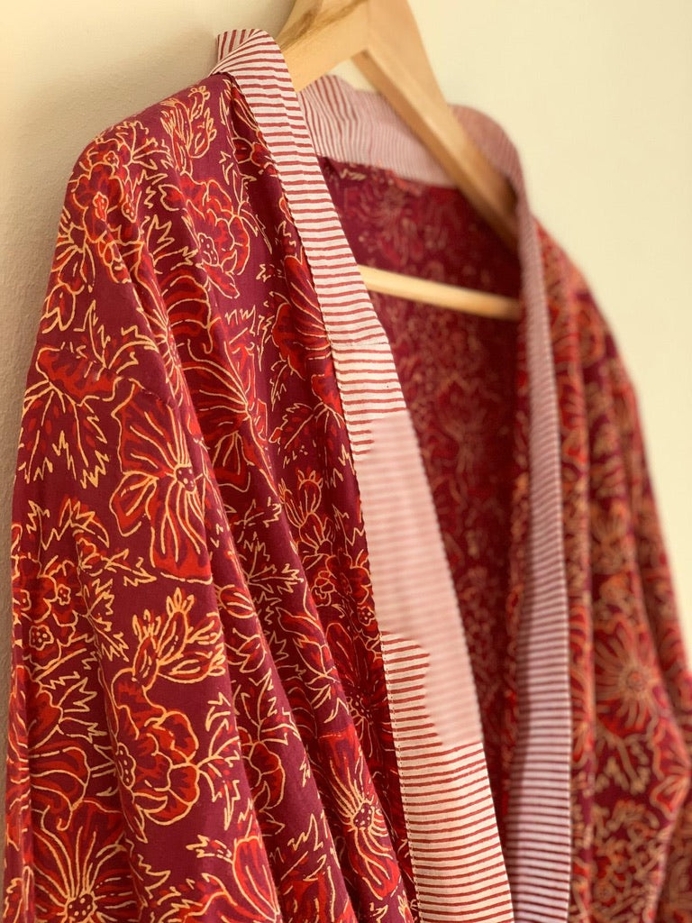 Block Print Kimono - Sanjanaandme