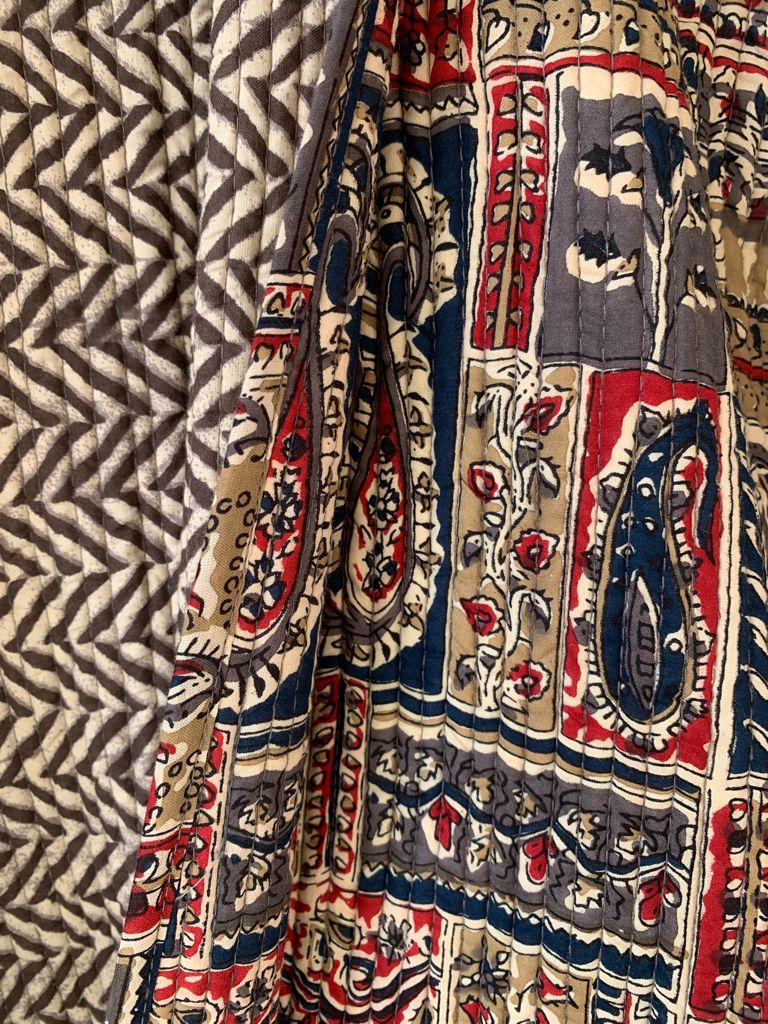 Block Print Quilted Kimono, Long