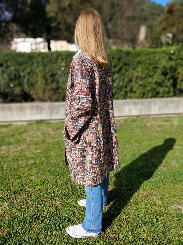 Block Print Quilted Kimono, Long