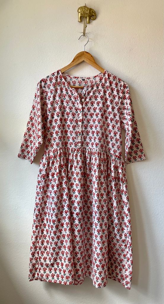 Block print midi dress