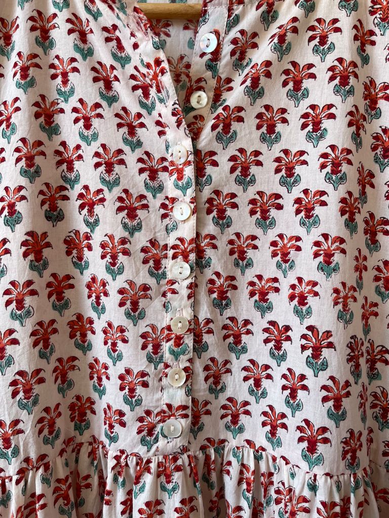 Block print midi dress